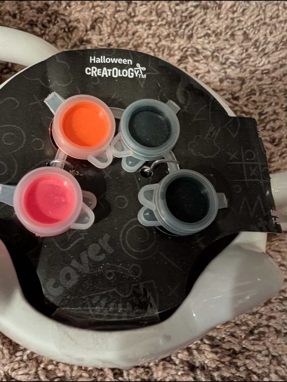 Ceramic Cat Mug Paint Kit with Orange & Black Paint
